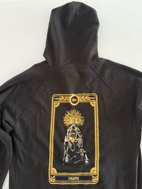 Aztec god Mictlantecuhtli Black Hoodie RA Tarot High Tier Snob Pew Pew Size XL